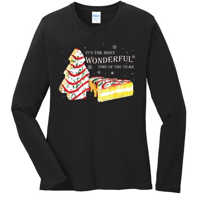 Its The Most Wonderful Time Of The Year Snack Cake Christmas Ladies Long Sleeve Shirt