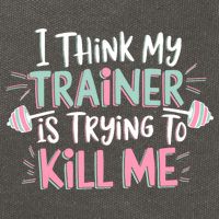 I Think My Trainer Is Trying To Kill Me Funny Gymer Cotton Canvas Backpack