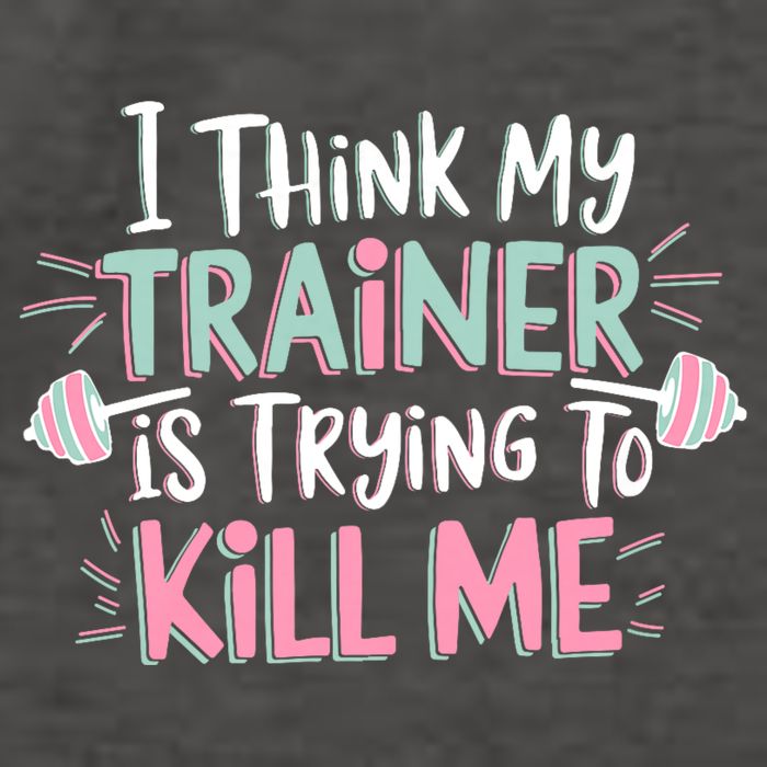 I Think My Trainer Is Trying To Kill Me Funny Gymer Vector Backpack