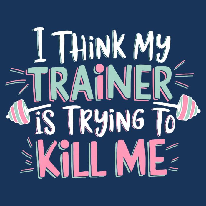 I Think My Trainer Is Trying To Kill Me Funny Gymer Infant Baby Jersey Bodysuit
