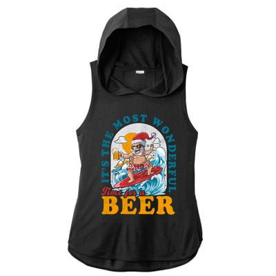 Its The Most Wonderful Time For Santa Christmas In July Ladies PosiCharge Tri-Blend Wicking Draft Hoodie Tank