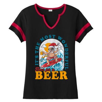 Its The Most Wonderful Time For Santa Christmas In July Ladies Halftime Notch Neck Tee