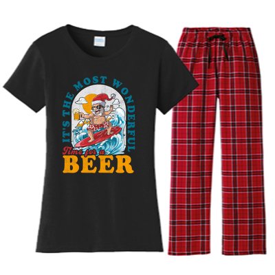 Its The Most Wonderful Time For Santa Christmas In July Women's Flannel Pajama Set