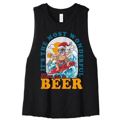 Its The Most Wonderful Time For Santa Christmas In July Women's Racerback Cropped Tank