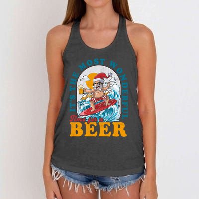 Its The Most Wonderful Time For Santa Christmas In July Women's Knotted Racerback Tank