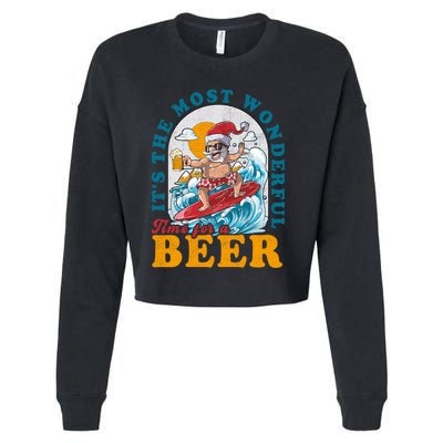 Its The Most Wonderful Time For Santa Christmas In July Cropped Pullover Crew