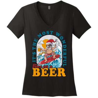 Its The Most Wonderful Time For Santa Christmas In July Women's V-Neck T-Shirt