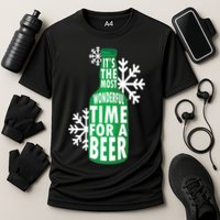 Its The Most Wonderful Time For A Beer Funny Christmas Performance Shirt