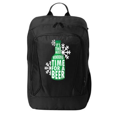 Its The Most Wonderful Time For A Beer Funny Christmas City Backpack