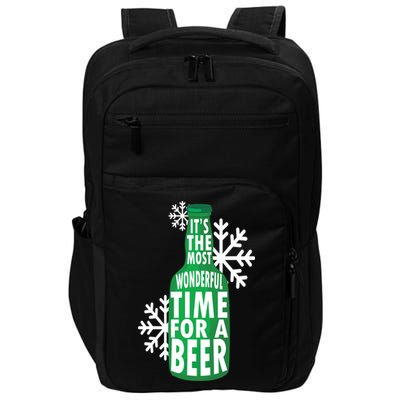 Its The Most Wonderful Time For A Beer Funny Christmas Impact Tech Backpack