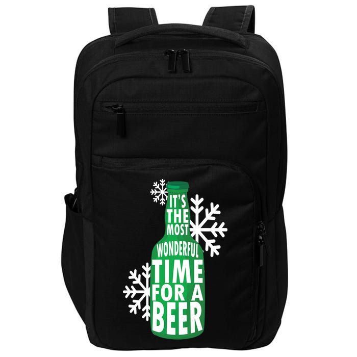 Its The Most Wonderful Time For A Beer Funny Christmas Impact Tech Backpack