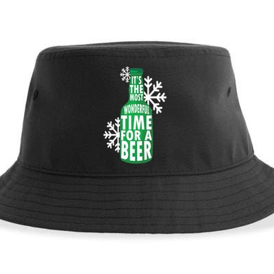 Its The Most Wonderful Time For A Beer Funny Christmas Sustainable Bucket Hat