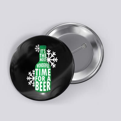 Its The Most Wonderful Time For A Beer Funny Christmas Button