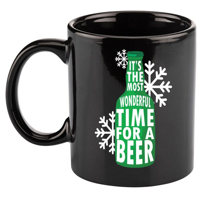 Its The Most Wonderful Time For A Beer Funny Christmas 11oz C Handle Ceramic Mug