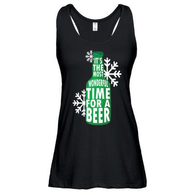 Its The Most Wonderful Time For A Beer Funny Christmas Ladies Essential Flowy Tank