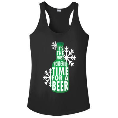 Its The Most Wonderful Time For A Beer Funny Christmas Ladies PosiCharge Competitor Racerback Tank