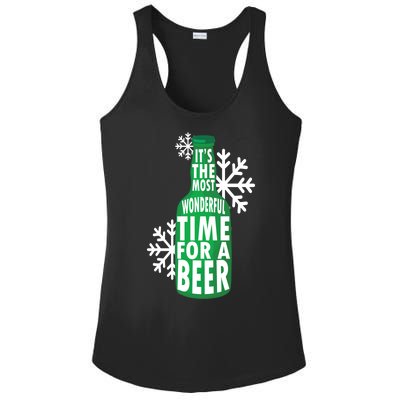 Its The Most Wonderful Time For A Beer Funny Christmas Ladies PosiCharge Competitor Racerback Tank