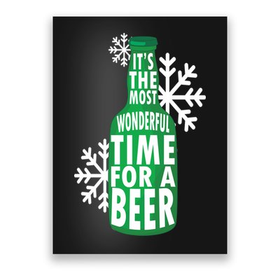 Its The Most Wonderful Time For A Beer Funny Christmas Poster