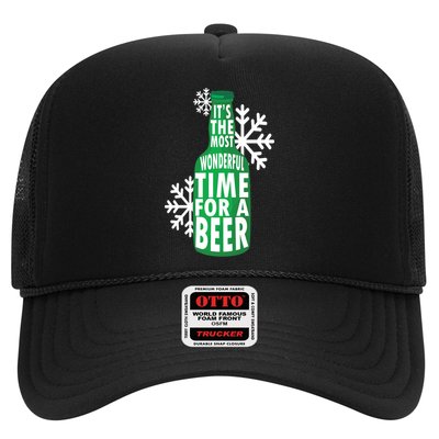 Its The Most Wonderful Time For A Beer Funny Christmas Trucker Hat