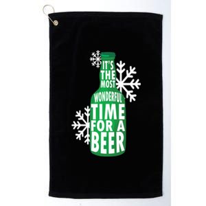 Its The Most Wonderful Time For A Beer Funny Christmas Platinum Collection Golf Towel