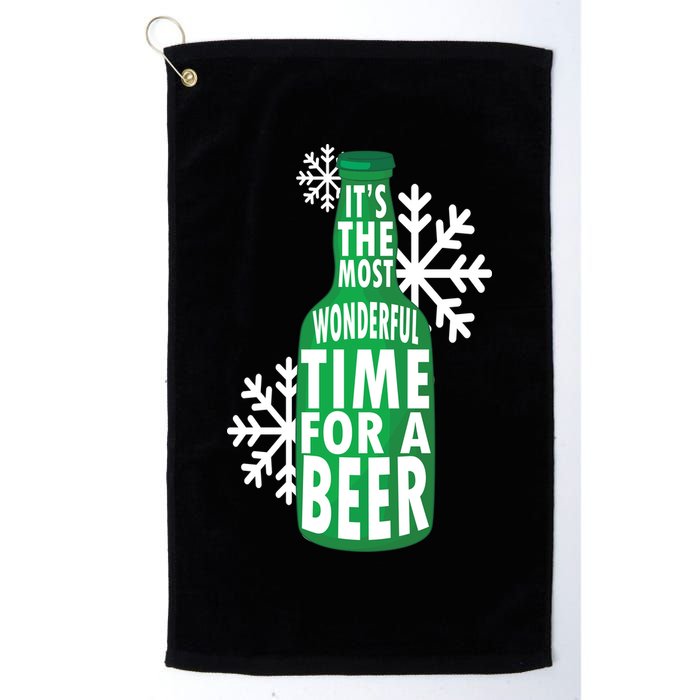 Its The Most Wonderful Time For A Beer Funny Christmas Golf Towel