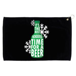 Its The Most Wonderful Time For A Beer Funny Christmas Grommeted Golf Towel