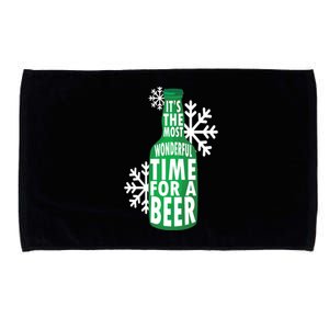 Its The Most Wonderful Time For A Beer Funny Christmas Microfiber Hand Towel