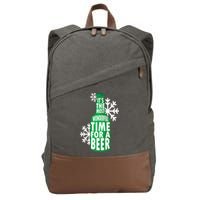 Its The Most Wonderful Time For A Beer Funny Christmas Cotton Canvas Backpack