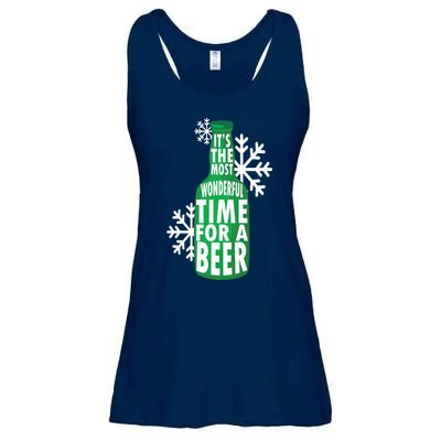 Its The Most Wonderful Time For A Beer Funny Christmas Ladies Essential Flowy Tank