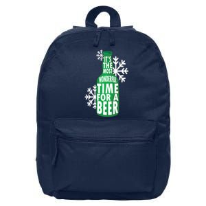 Its The Most Wonderful Time For A Beer Funny Christmas 16 in Basic Backpack