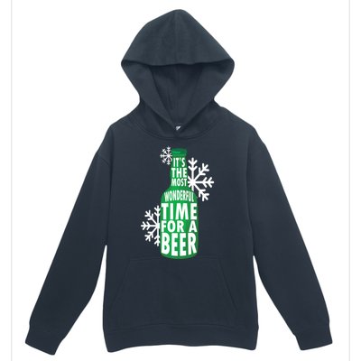 Its The Most Wonderful Time For A Beer Funny Christmas Urban Pullover Hoodie