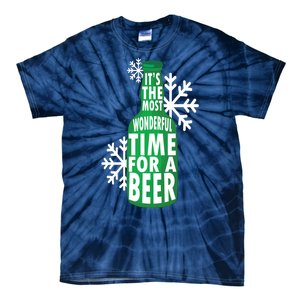 Its The Most Wonderful Time For A Beer Funny Christmas Tie-Dye T-Shirt