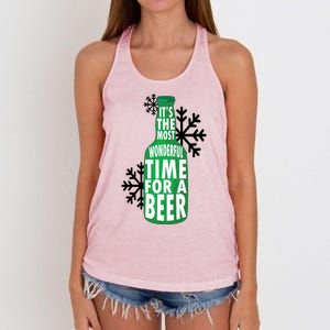 Its The Most Wonderful Time For A Beer Funny Christmas Women's Knotted Racerback Tank