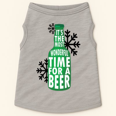 Its The Most Wonderful Time For A Beer Funny Christmas Doggie Tank