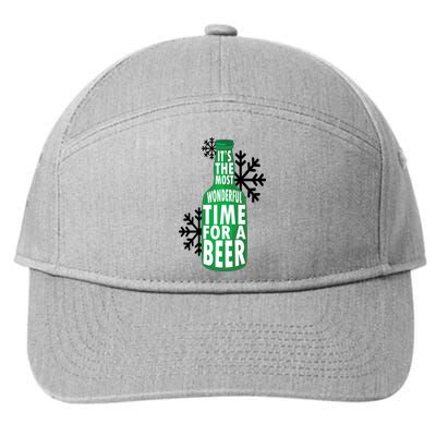 Its The Most Wonderful Time For A Beer Funny Christmas 7-Panel Snapback Hat