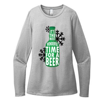 Its The Most Wonderful Time For A Beer Funny Christmas Womens CVC Long Sleeve Shirt