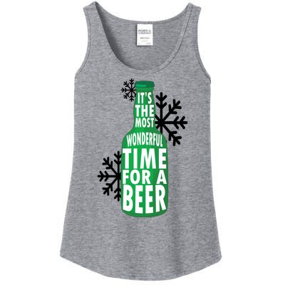 Its The Most Wonderful Time For A Beer Funny Christmas Ladies Essential Tank