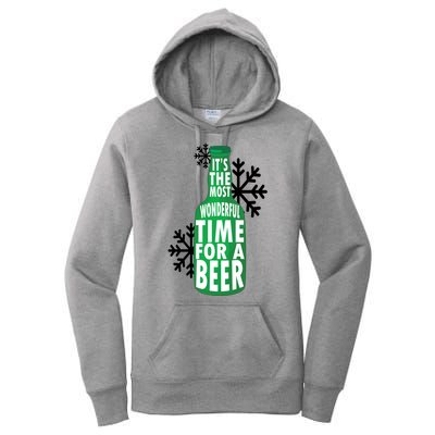 Its The Most Wonderful Time For A Beer Funny Christmas Women's Pullover Hoodie