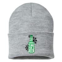 Its The Most Wonderful Time For A Beer Funny Christmas Sustainable Knit Beanie