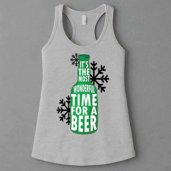 Its The Most Wonderful Time For A Beer Funny Christmas Womens Tank Top