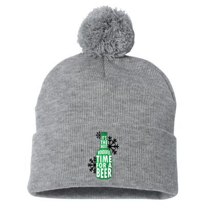 Its The Most Wonderful Time For A Beer Funny Christmas Pom Pom 12in Knit Beanie