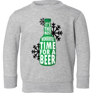 Its The Most Wonderful Time For A Beer Funny Christmas Toddler Sweatshirt