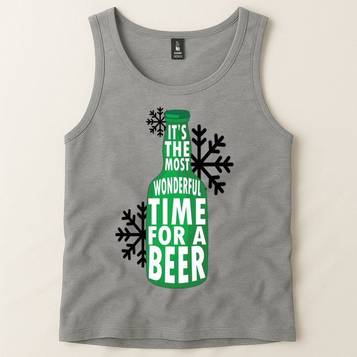 Its The Most Wonderful Time For A Beer Funny Christmas Tank Top