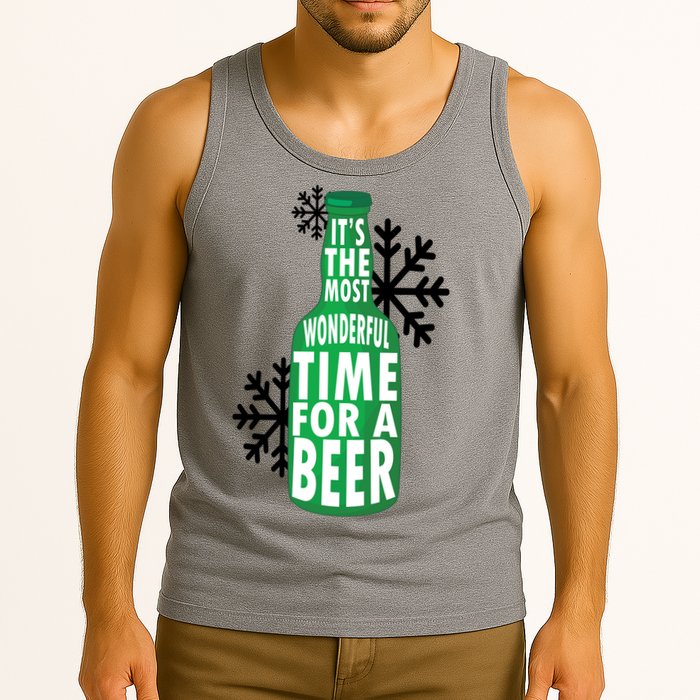 Its The Most Wonderful Time For A Beer Funny Christmas Tank Top