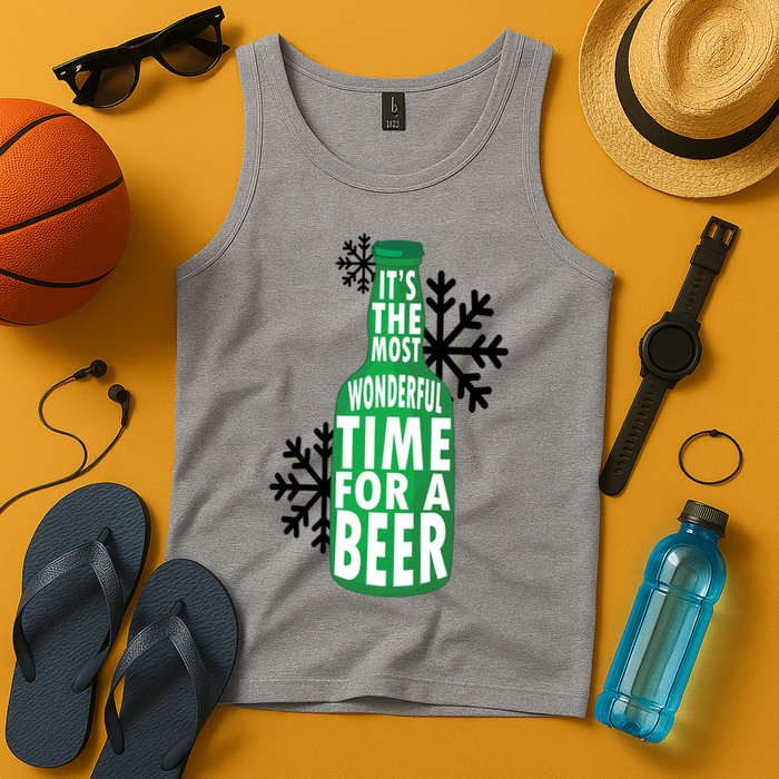 Its The Most Wonderful Time For A Beer Funny Christmas Tank Top