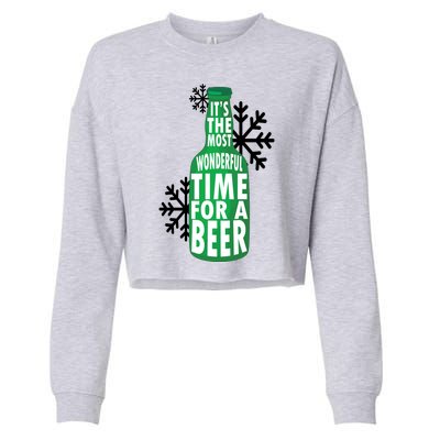 Its The Most Wonderful Time For A Beer Funny Christmas Cropped Pullover Crew