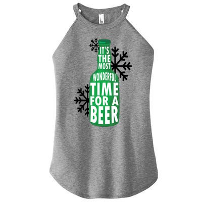 Its The Most Wonderful Time For A Beer Funny Christmas Women's Perfect Tri Rocker Tank