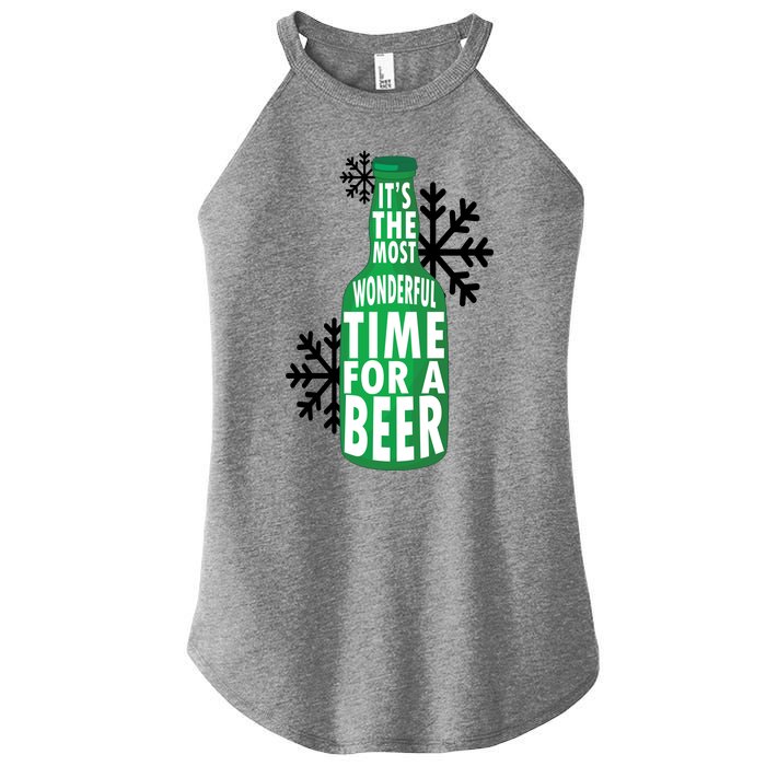 Its The Most Wonderful Time For A Beer Funny Christmas Women's Perfect Tri Rocker Tank