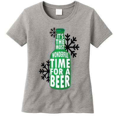 Its The Most Wonderful Time For A Beer Funny Christmas Womens T-Shirt