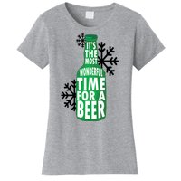 Its The Most Wonderful Time For A Beer Funny Christmas Women's T-Shirt